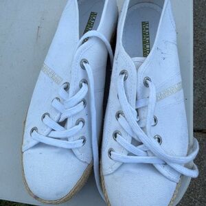 Napapijri White Canvas Lace-Up Sneakers